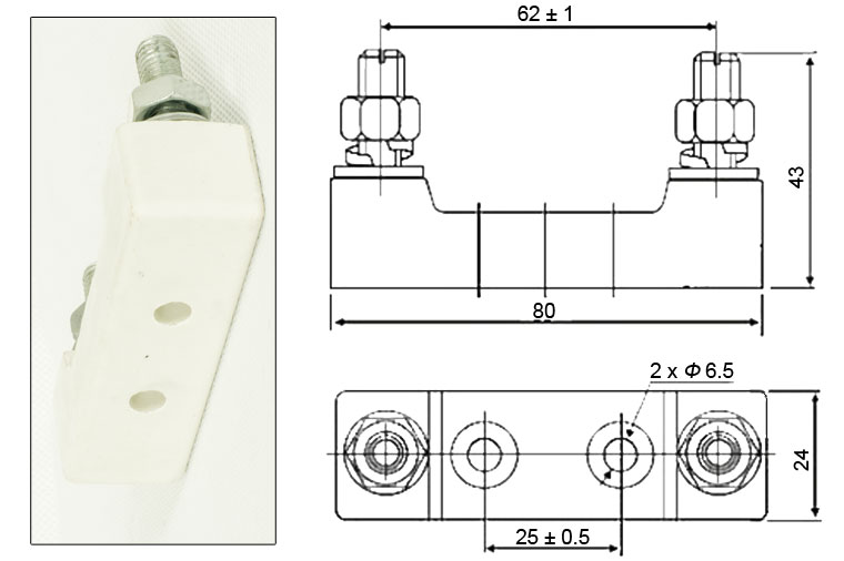 Ceramic Automotive Stud-Fuse Holder Dimensions